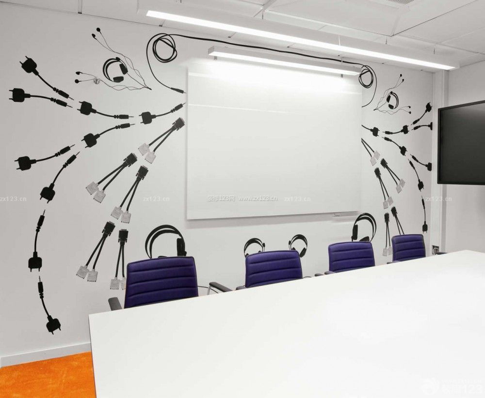 小型会议室布置背景墙设计效果图