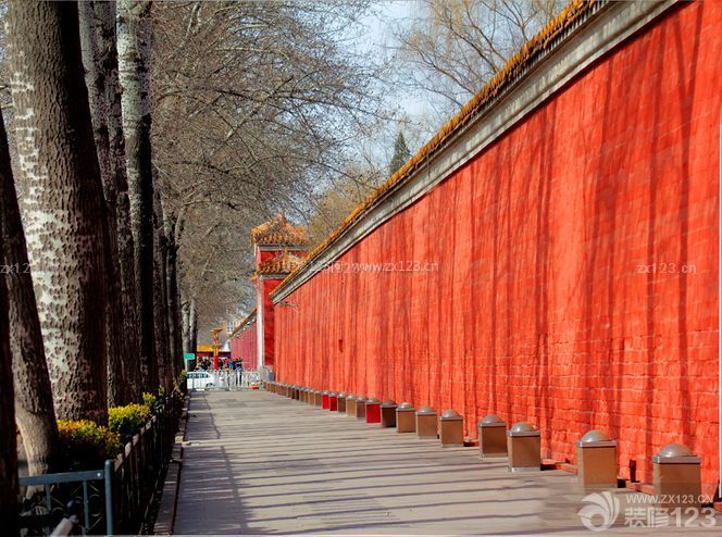 简约中式风格皇城围墙护栏效果图欣赏