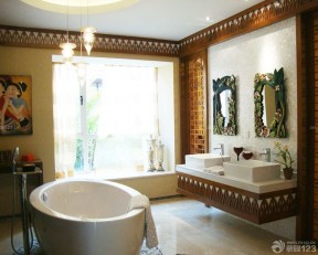 美式小型宾馆浴室装修设计图