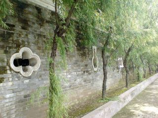 中式风格园林仿古围墙设计效果图
