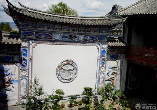中式古典园林高墙围墙设计效果图