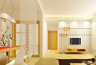 温馨简约风格客厅黄色门框装潢设计图