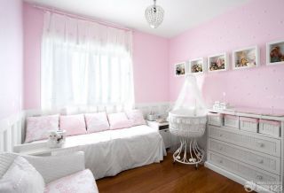 三室一厅女孩温馨卧室窗帘设计效果图