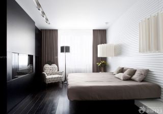  黑白风格三室一厅卧室窗帘 设计图欣赏
