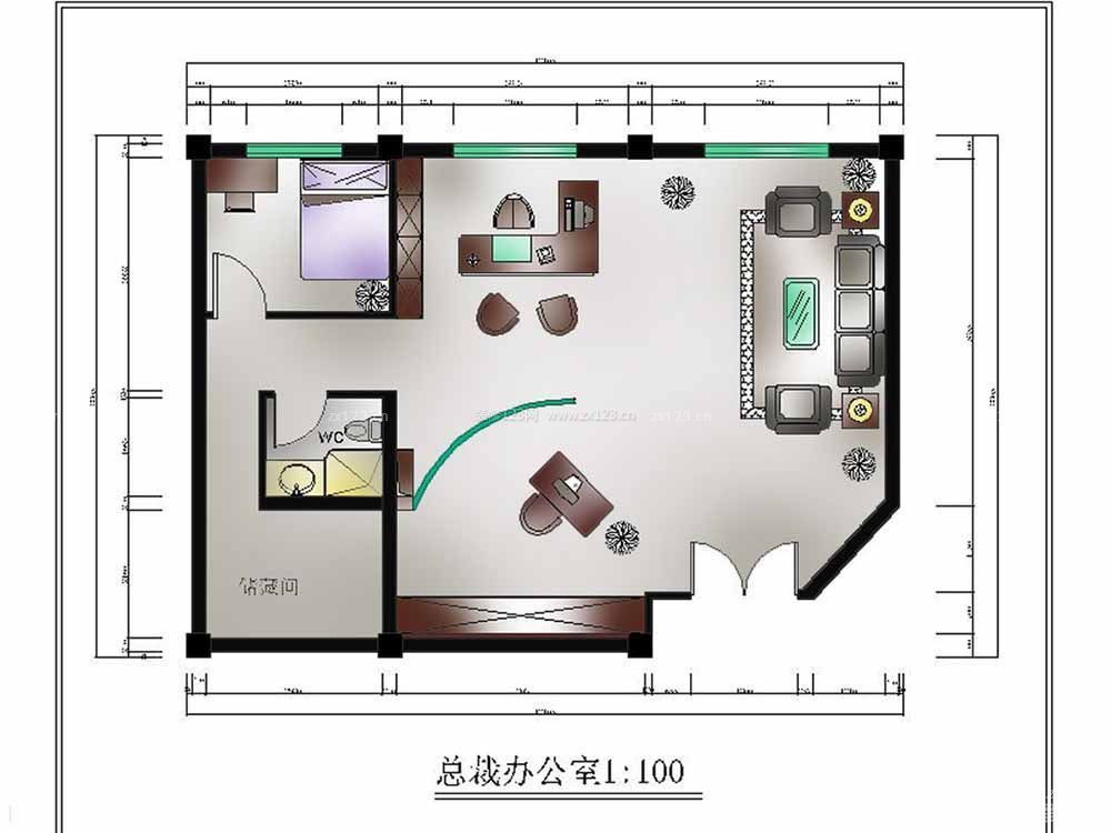 總裁辦公室設計平面圖