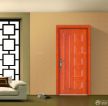 最新 现代中式风格室内橙色门设计案例2023