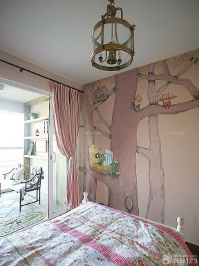 90平米房屋卧室墙体手绘设计图片大全
