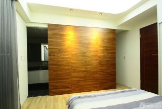 65平米小户型简装卧室隐形门背景墙装修效果图  