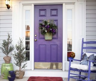 温馨简欧别墅风格紫色门装饰效果图大全