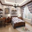 美式古典风格手绘卧室背景墙图片