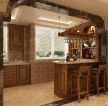 现代欧式风格厨房砖砌橱柜装修效果图