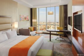 商务宾馆房间纯色窗帘设计案例