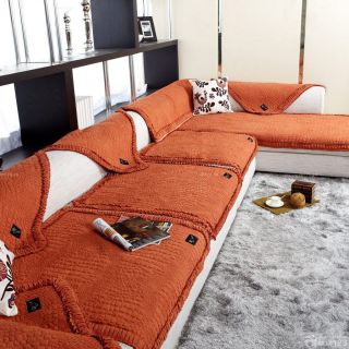 橘色沙发坐垫效果图