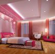 温馨大卧室粉色窗帘设计图