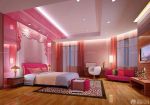 温馨大卧室粉色窗帘设计图