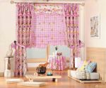 田园风格粉色窗帘设计图