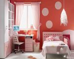 最新女生卧室粉色窗帘设计图片