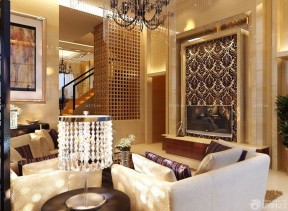 精致小跃层客厅古典花纹图案设计