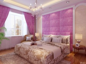 粉色窗帘 主卧室