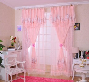 粉色窗帘 韩式田园风格