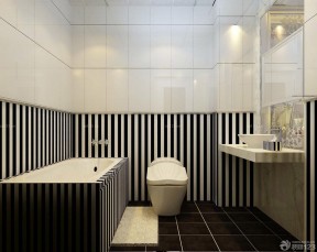 卫生间黑白瓷砖 现代风格