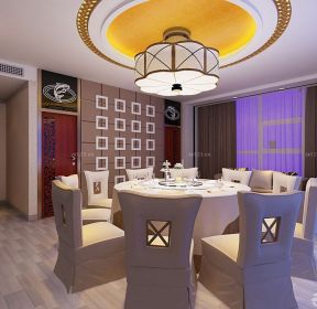 最新时尚简约风格饭店包厢吊顶设计效果图片2021-每日推荐