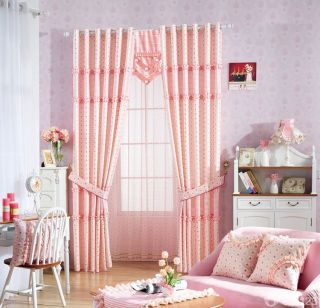 现代粉色印花窗帘设计图