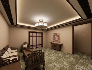 室内休闲区中式古典家具布置效果图片