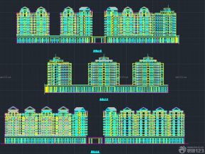 复式住宅楼建筑立面图