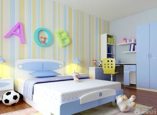 现代简约风格10平米儿童房床头背景墙设计图
