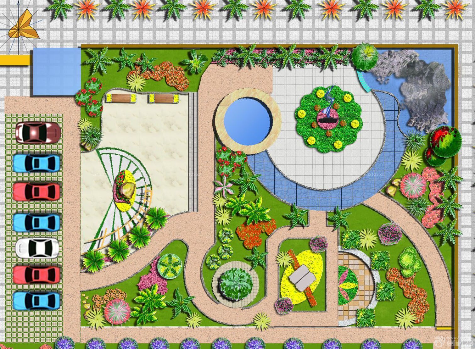 园林花坛设计平面图图片