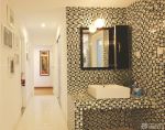 欧式卫生间洗手池马赛克墙面瓷砖设计图