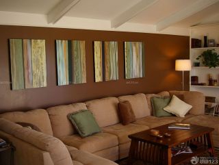 经典现代美式风格小户型褐色墙面设计