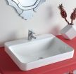 卫生间洗手盆红色台面设计效果图