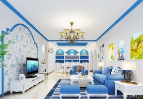 客厅墙壁装饰 地中海风格