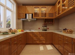 美式古典实木厨房金牌橱柜装修效果图