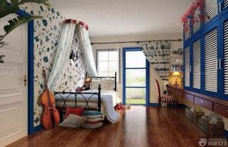 地中海风格儿童房卧室地面设计效果图