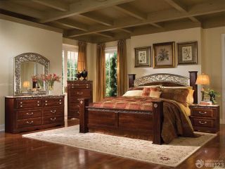 最新欧美风格卧室美式乡村床图片大全