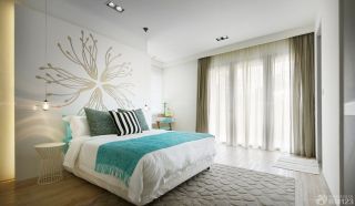 卧室现代简约风格窗帘装饰效果图
