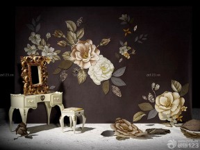 古典欧式风格花朵壁纸效果图欣赏