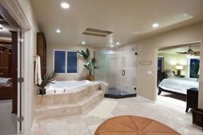 主卧室卫生间 砖砌浴缸