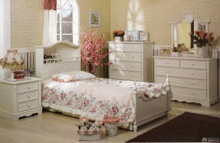最新美式田园风格女孩卧室白色家具图片欣赏