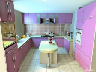 敞开式厨房紫色我乐橱柜装修效果图
