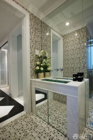 现代家装洗手池马赛克瓷砖贴图