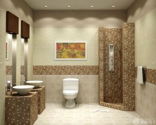 最新现代家装卫生间地面瓷砖装修效果图