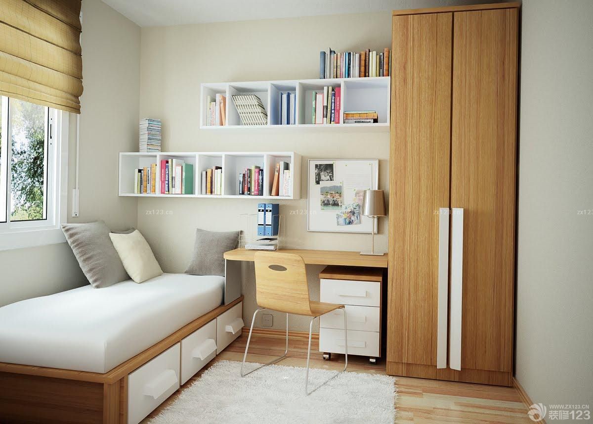 最新现代中式风格15平米超小户型卧室设计