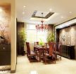 中式家装餐厅窗帘装饰图