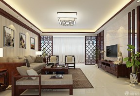 普通家庭客厅装修 现代中式风格