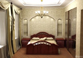 6平米卧室装修古典花纹图案壁纸装修图