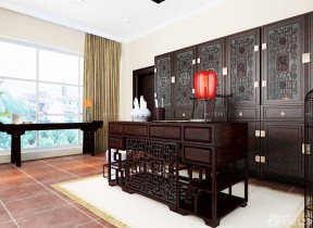 中式窗帘 书房设计